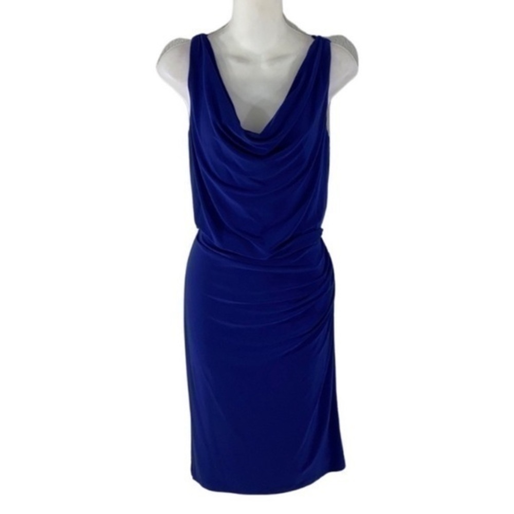 Ralph Lauren royal purple cowl neck jersey dress 6 AG17